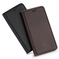 Luxury Mat Pattern Case For Sony Xperia 1 V 10 Ⅳ Plus Ace III 5 II Pro-I 8 20 2 Natural Leather Magnetic Card Slot Flip Cover