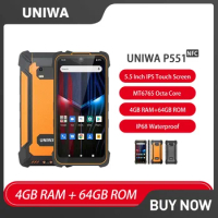 UNIWA P551 Ultra-Thin Rugged Phones 5.5 Inch IPS Touch Screen 4GB+64GB Handheld Mobile Phone PDA Mobile Device With NFC