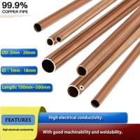 1pcs Red copper Tubes OD 2~20mm ID 1~18mm Length 100mm~500mm Copper straight pipe Copper Metal Pipe Tubing