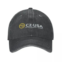 CZ USA Guns Logo Unisex Style Baseball Cap Distressed Washed Hats Cap Vintage Outdoor All Seasons Travel Adjustable Fit Sun Cap