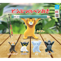 全套5款 日本正版 動物置筆架 扭蛋 轉蛋 動物筆架 辦公小物 擺飾 Qualia - 373552