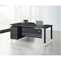 AS DESIGN雅司家具-克雷格6尺L型黑色辦公桌+側櫃-桌子:180x80x76cm 側櫃160x40x67cm