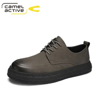 Camel Active New Men's Casual Shoes PU Leather Spring/Autumn Outdoors Rubber Sole Lace-up Breathable Black Men Oxfords