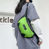 Original Uoct.all biker Female Bag Chic Messenger Bag Couple 2022 Fashion Brand Ins Chest Bag Shoulder Bag Messenger Bag