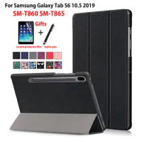 Case For Samsung Galaxy Tab S6 10.5 SM-T860 SM-T865 2019 10.5" Smart Cover Funda Slim Magnetic Folding PU Leather Stand Shell