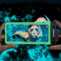 3D Universal Luminous Waterproof Bag Swimming Drifting Diving 7 Inch Phone Case Cover TPU Double Whistle Water Sport Pouch