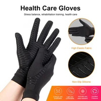 Touch Screen Compression Gloves Copper Fiber Spandex Running Sports Warm Cycling Gloves Full Finger Non-slip Healthy Care Gloves