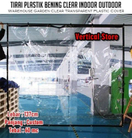 PREMIUM Tirai Outdoor Anti Panas / Krei Hitam Transparan PVC Custom Meteran