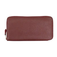 【二手名牌BRAND OFF】HERMES 愛馬仕 紅色 EPSON 牛皮 Silk In Classique 拉鍊 長夾 T刻