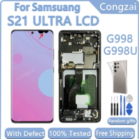 AMOLED Display For Samsung Galaxy S21 Ultra G998B G998F G998U G998W With Defects LCD Display Touch Screen Digitizer Assembly