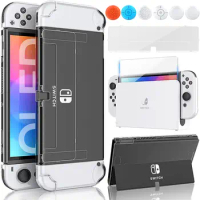 HEYSTOP Switch OLED Case Protector Compatible with Nintendo Switch OLED Model, Removable Hard PC Shell Dockable Switch OLED
