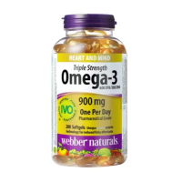Webber Naturals 【200粒】三倍強效 Omega-3 （EXP 2029年） (900 毫克 EPA / DHA) 魚油 200粒軟膠囊 (超值加量裝)   