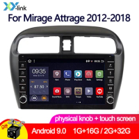Car Multimedia Player 9" 2+32G Android 9.0 Knob Radio For Mitsubishi Mirage Attrage GT G4 2012-2018 GPS Navigation Stereo Camera