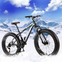 24/26 Inch Mountain Bike 4.0 Big Tire Snowmobile Mountain Bike Beach Road Bike Variable Speed Mountain Bike