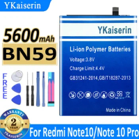 YKaiserin High Quality New BN59 5600mAh Battery for Xiaomi Redmi Note10 Note 10 Note 10 Pro 10S Note10 pro Batteries Tools