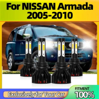 Canbus Car 9006 9005 LED Headlight Combo High Low Bulbs White 25000Lm 6500K 50000Hrs Lifespan IP68 For NISSAN Armada 2005-2010