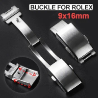 Solid Stainless Steel Buckle for Rolex Submariner 9x16mm Metal Folding Clasp for Daytona Luxury Deployment Watch Clasps for GMT