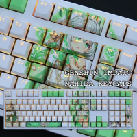 Genshin Impact Nahida Keycaps 108Keys OEM Height PBT Transparent Mechanical Keyboard Decor Accessories Anime Keycap