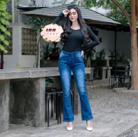 IDN JEANS Cutbray Pinggang Karet 28-42 Super Jumbo, Celana Panjang Jeans Wanita Cutbray Alena