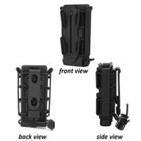 2Pcs 9mm Molle Magazine Pouch Tactical Magazine Carrier with Belt Buckle Connector for Outdoor Airsoft/ BB Gun/CS Game/Hunting