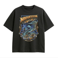 COD “MAGNESIUM” Graphic Tee – Black Cotton Shirt with Intricate Dragon Art, Fantasy Landscape & Bold