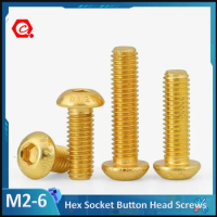 12.9 Grade Plating Titanium Gold Hex Socket Button Head Allen Bolt Screw