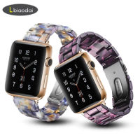 Resin strap For Apple watch band 44 mm 40mm iwatch band 42mm 38mm stainless steel buckle Watchband bracelet Apple watch 5 4 3 21