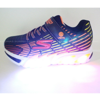 12月特價 SKECHERS 男童閃燈燈鞋S Lights-Flex-Glow黑橘魔鬼氈 400135LBKMT【陽光樂活】(D5)