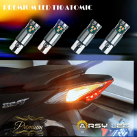 Paket Lampu Sein T10 isi 4 Motor Beat Scoopy Genio Vario LED ATOMIC - Kuning, 4xLED+Flasher