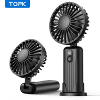 TOPK 5000mah Mini Portable Fan, USB Desk Electric Fan, Small Personal hand Fan with USB Rechargeable Cooling Neck Fans for Room