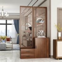 新中式 玄關 櫃 現代客廳 簡約小戶型屏風 鞋櫃 一體 置物架 進門隔斷 櫃