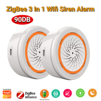 1-5PC Tuya Zigbee 3 in 1 Siren Alarm 90DB Sound Light Sensor Smart Home Tuya Smart Life APP Alarm Si