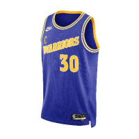 Nike 球衣 NBA Swingman 男款 藍 背心 運動 籃球 金洲 勇士隊 Curry DO9446-497