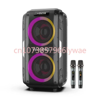 W-KING T9 Pro High-end Wireless Bluetooth Party Speaker, 120W Output, TWO Microphones, Support Guitar Input