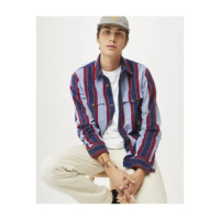 【LEVIS 官方旗艦】男款 工裝牛仔襯衫 / 精工條紋拼接工藝 / 三色拼接 熱賣單品 A1919-0027