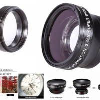 37mm 0.45X Super Wide Angle Lens w/ Macro for Panasonic GF10 GF9 GF8 GF7 GM5 GM1 GX80 GX85 GX800 GX850 GX880 w/ 12-32mm lens