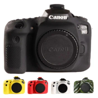for Canon 90D Camera Cover Silicone Camera Protective Case for Canon EOS 90D High Grade Litchi Texture Non-slip Camera Covers