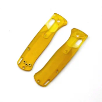 A Pair Folding Knife Case Crossfade Ultem Scales Transparent Shell for Benchmade Bugout 535 Knife Shank DIY Tool