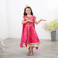 橘魔法 桃紅印度公主服+披風 萬聖節服裝（不含皇冠） (女童 扮演 裝扮 角色扮演)