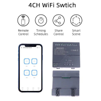 สวิตช์อัจฉริยะ Wifi, Tuya 4CH, AC 220V 85-250V, รีเลย์, ระบบอัตโนมัติที่ชาญฉลาดในบ้าน, รีโมทคอนโทรล,