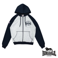 【LONSDALE 英國小獅】潮流撞色LOGO加絨連帽外套-白色 LT250952