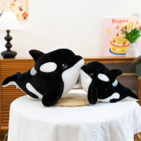 Simulation Whale Orca Plush Toy Marine Life Humpback Whale Plush Toy Doll Aquarium Stuffed Animal Gi