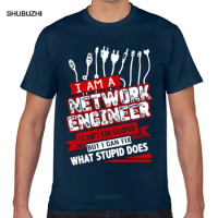 Tops T Shirt Men network engineer cant fix stupid O-Neck Vintage Geek Cotton Male Tshirt
