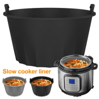 Silicone Slow Cooker Liner for 6-8QT Pot Reusable Slow Cooker Insert Liner Leakproof Heat Resistant Slow Cooker Silicone Insert