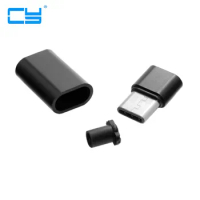 20set DIY 24pin USB 3.1 Type C USB-C Male Plug Connector SMT type with Black Housing Cover