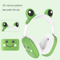 Cartoon Frog Design Headband Cover Washable Silicone Replacement Cover Anti-Shockproof Skin-friendly for AirPods Max