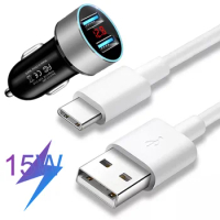 3.1A Phone Car USB Fast Charger For Samsung S21 S20 Ultra A21S A71 A51 Redmi 8 9 Note 9 10 Pro Type C Cable Phone Car Charger