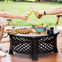 Nordic Multi-use Home Fire Pits Outdoor Grill Stand Garden Brazier Barbecue Table Simple Camping Furnace Indoor Heating Stove