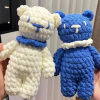 Handwoven DIY Homemade Teddy Bear Yarn Puzzle Material Bag Teddy Bear Doll Hook Knitted Doll Material Bag Birthday Gift Wool