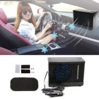OOTDTY Adjustable 12V Car Air Conditioner Cooler Cooling Fan Water Ice Evaporative